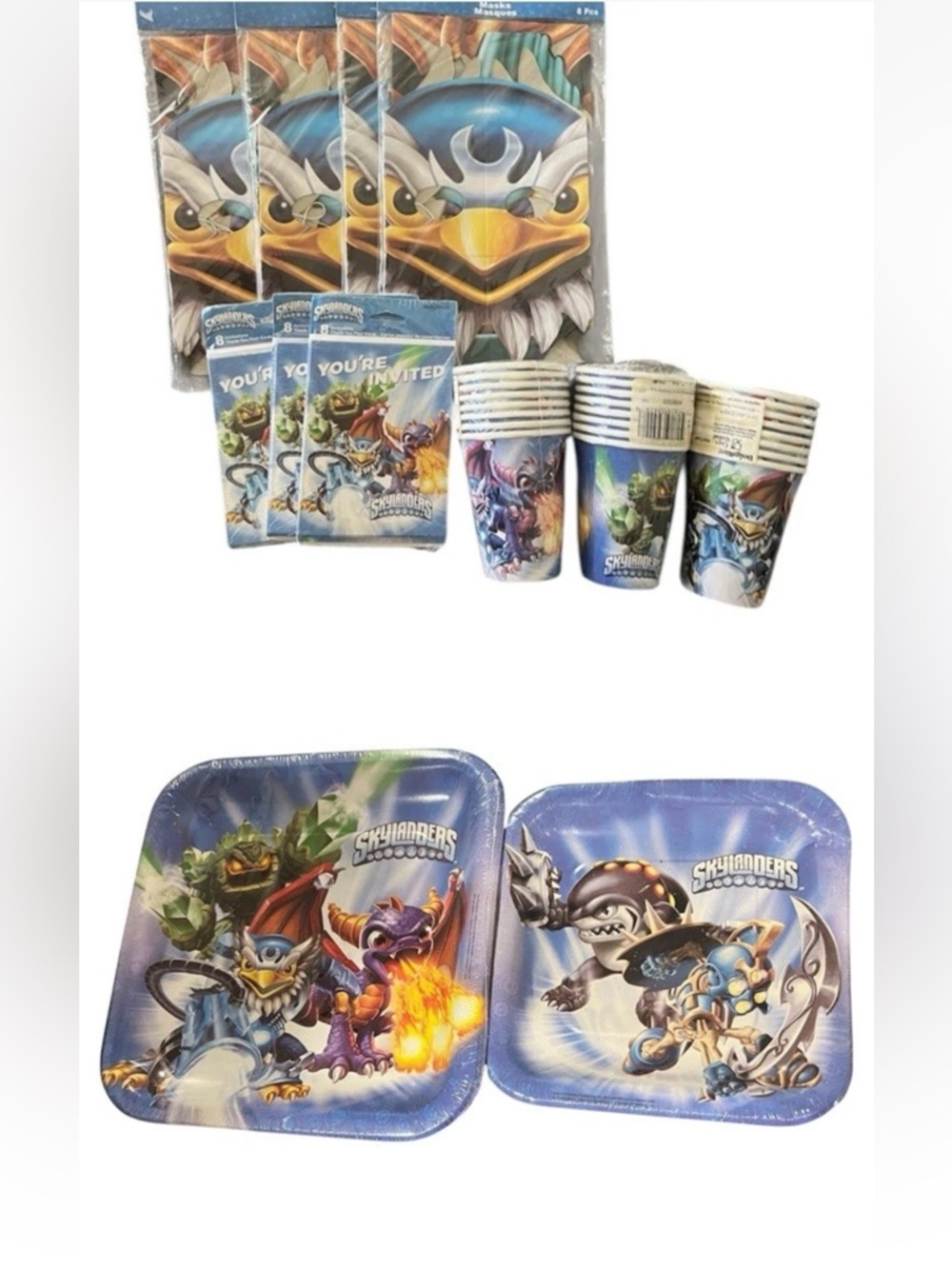 Skylanders Paper Cups Masks Plates Invites 24 Sealed 2013 Party Birthday